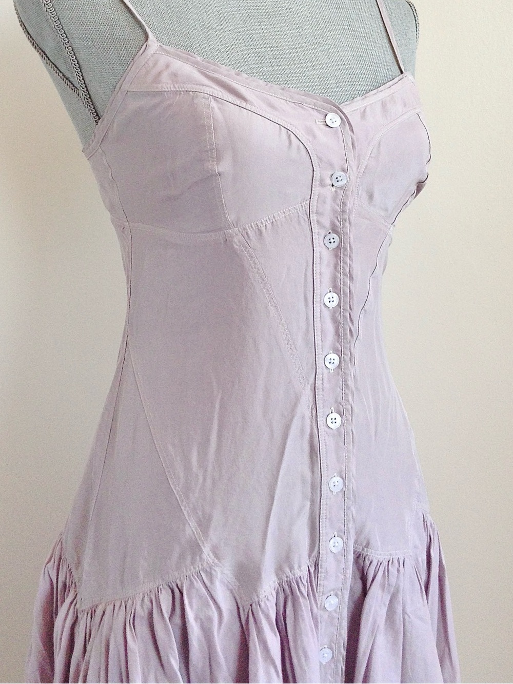 Armani Exchange Archival Lavender Silk Cotton Midi Dress 4 Wedding Guest Summer - Picture 3 of 12